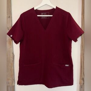 Women’s Fig’s burgundy scrub top